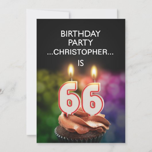 Ajouter un nom, 66e fête d'anniversaire Invitation (Devant)