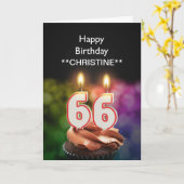 Ajouter un nom, 66ème anniversaire de carte (Fleur jaune)