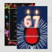 Ajouter un nom, 67e fête d'anniversaire Invitation (Devant / Derrière)