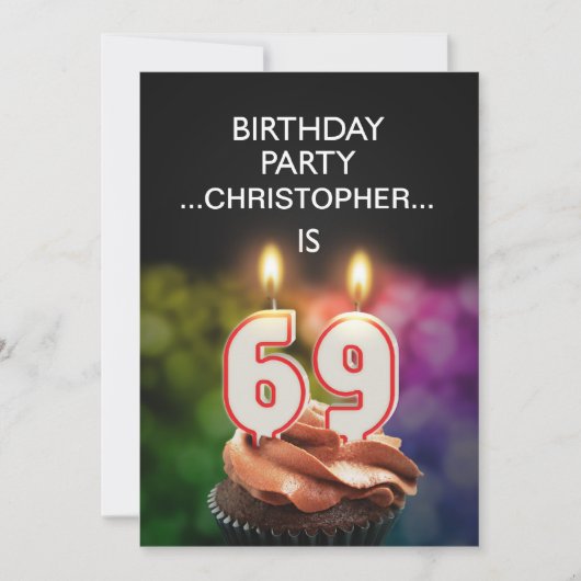 Ajouter un nom, 69e fête d'anniversaire Invitation (Devant)