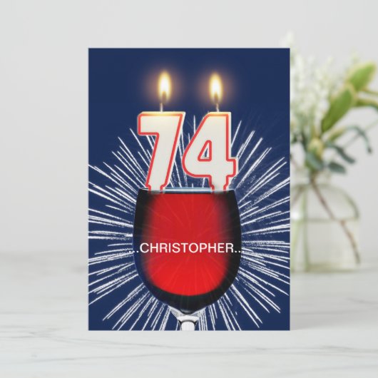 Ajouter un nom, 74e fête d'anniversaire Invitation (Debout devant)