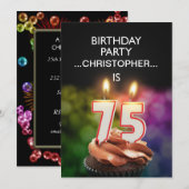 Ajouter un nom, 75e fête d'anniversaire Invitation (Devant / Derrière)