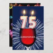 Ajouter un nom, 75e fête d'anniversaire Invitation (Devant / Derrière)