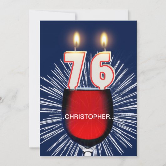 Ajouter un nom, 76e fête d'anniversaire Invitation (Devant)