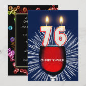 Ajouter un nom, 76e fête d'anniversaire Invitation (Devant / Derrière)