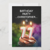 Ajouter un nom, 77th Birthday party Invitation (Devant)