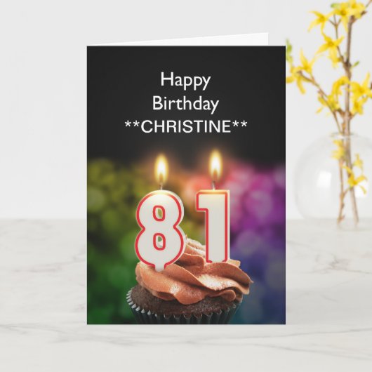 Ajouter un nom, 81ème anniversaire carte (Fleur jaune)