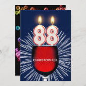 Ajouter un nom, 88e fête d'anniversaire Invitation (Devant / Derrière)