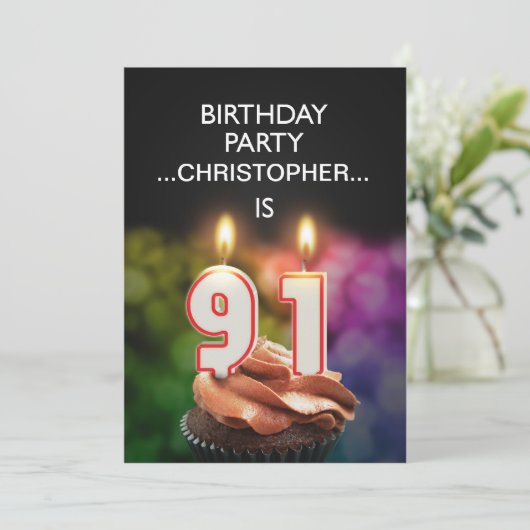 Ajouter un nom, 91e fête d'anniversaire Invitation (Debout devant)