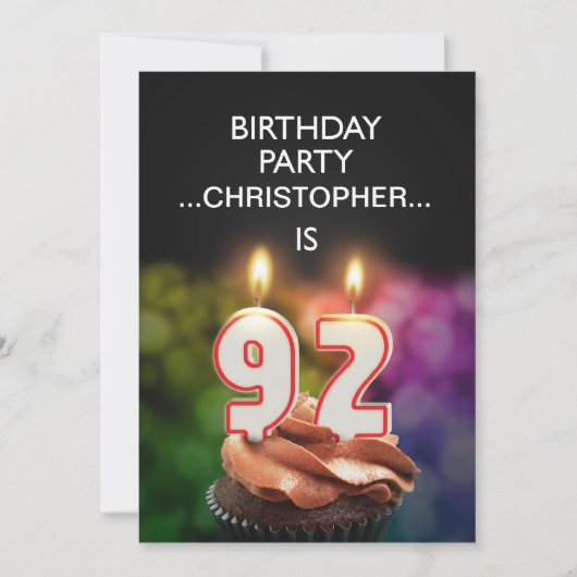 Ajouter un nom, 92e fête d'anniversaire Invitation (Devant)