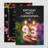 Ajouter un nom, 93e fête d'anniversaire Invitation (Devant / Derrière)