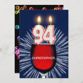 Ajouter un nom, 94e fête d'anniversaire Invitation (Devant / Derrière)