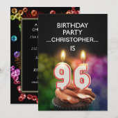 Ajouter un nom, 96e fête d'anniversaire Invitation (Devant / Derrière)