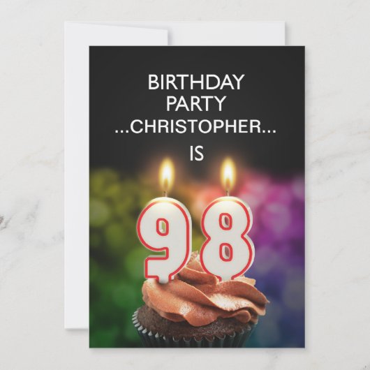 Ajouter un nom, 98e fête d'anniversaire Invitation (Devant)