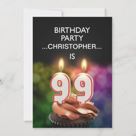 Ajouter un nom, 99e fête d'anniversaire Invitation (Devant)
