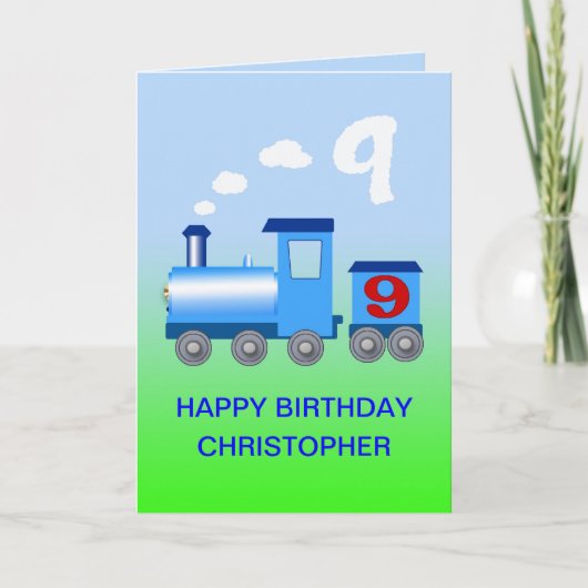 Ajouter un nom à une carte de 9e anniversaire (Devant)