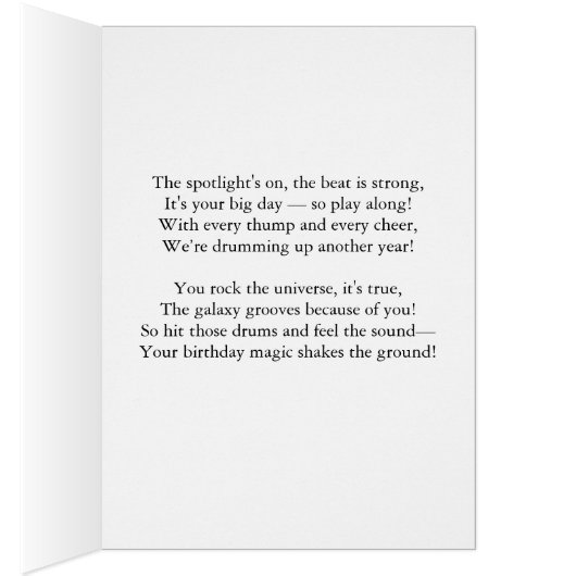 Ajouter Un Nom Birthday You Rock Drums (Intérieur (Droit))