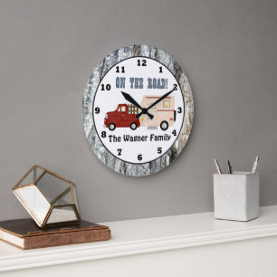 Ajouter un nom Camping Camping Horloge murale du c
