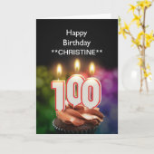 Ajouter un nom, carte 100e anniversaire (Fleur jaune)