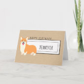 Ajouter un nom| Carte d'anniversaire de Cute Corgi (Devant)