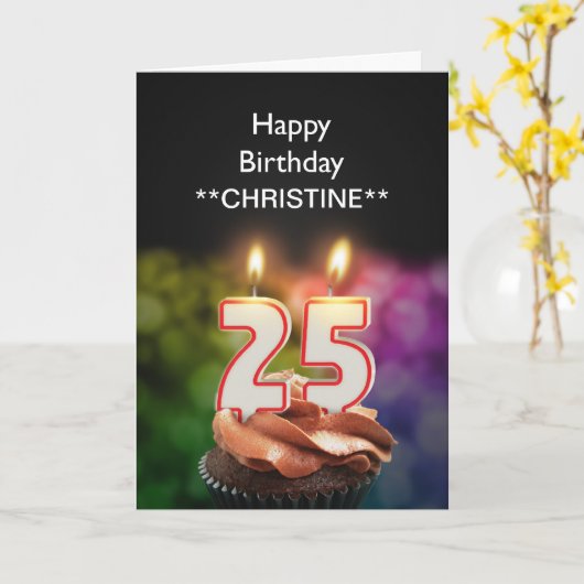 Ajouter un nom, carte de 25e anniversaire (Fleur jaune)