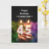 Ajouter un nom, carte de 45e anniversaire (Fleur jaune)