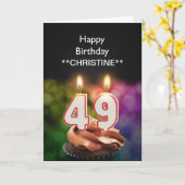Ajouter un nom, carte de 49e anniversaire (Fleur jaune)