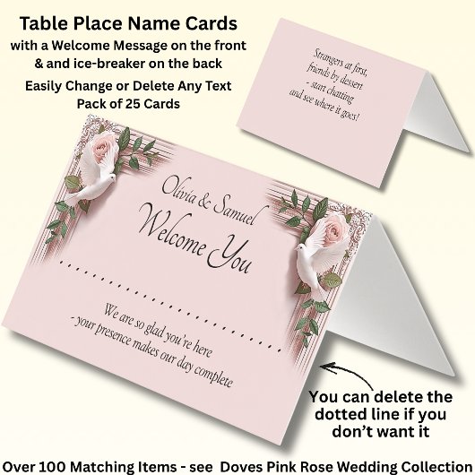 Ajouter un nom - Carte de table - avec des message
