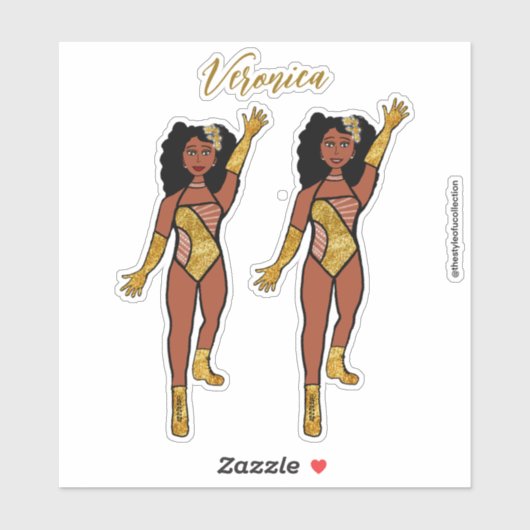 Ajouter un nom Dancer Sticker Or & Diamonds A (Feuille)