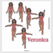 Ajouter un nom Dancer Sticker Red Animal A (Feuille)