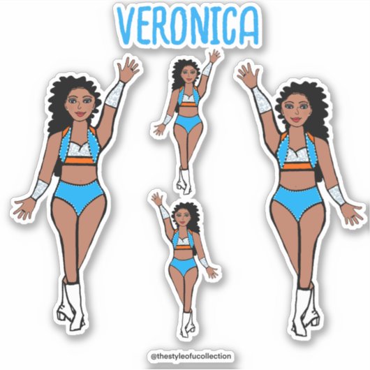 Ajouter un nom Danseur Autocollants Bleu clair / O (Devant)