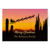 Ajouter Un Nom De Christmas Père Noël Over Desert (Devant horizontal)