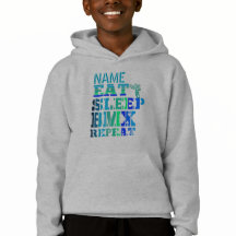Ajouter un nom Eat Sleep BMX Répéter Blue Text Bik