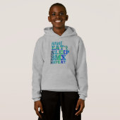 Ajouter un nom Eat Sleep BMX Répéter Blue Text Bik (Devant entier)