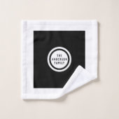 Ajouter un nom Jeu de serviettes de bain noir et b (Gant de toilette)