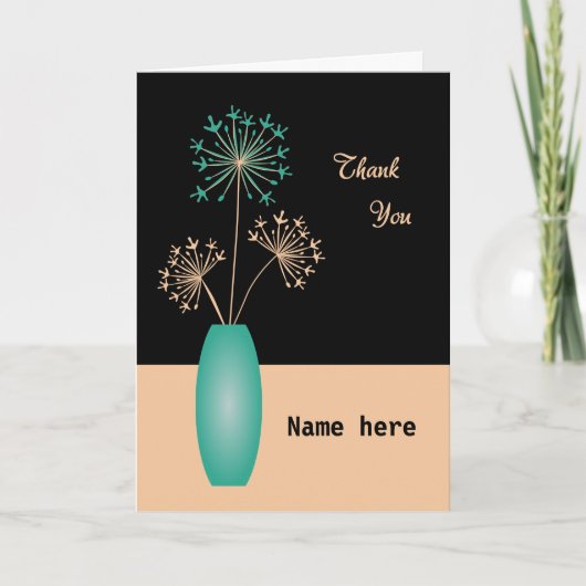 Ajouter un nom merci fleurs carte moderne (Devant)