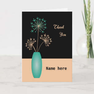 Ajouter un nom merci fleurs carte moderne