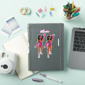 Ajouter un nom Sticker Dancer Fuchsia & Diamonds A (Couverture iPad)