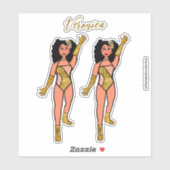 Ajouter un nom Sticker Dancer Or & Diamonds B (Feuille)