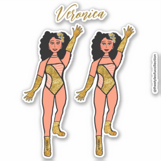 Ajouter un nom Sticker Dancer Or & Diamonds B (Devant)