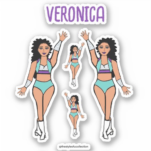 Ajouter un nom Stickers Dancer Aqua / Purple (Devant)