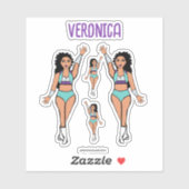 Ajouter un nom Stickers Dancer Aqua / Purple (Feuille)