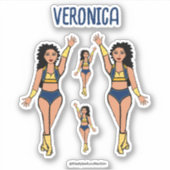 Ajouter un nom Stickers Dancer Marine / Or (Devant)