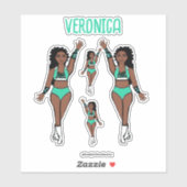 Ajouter un nom Stickers Dancer Monnaie / Blanc / N (Feuille)