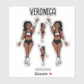 Ajouter un nom Stickers Dancer Rouge / Noir / Blan (Feuille)