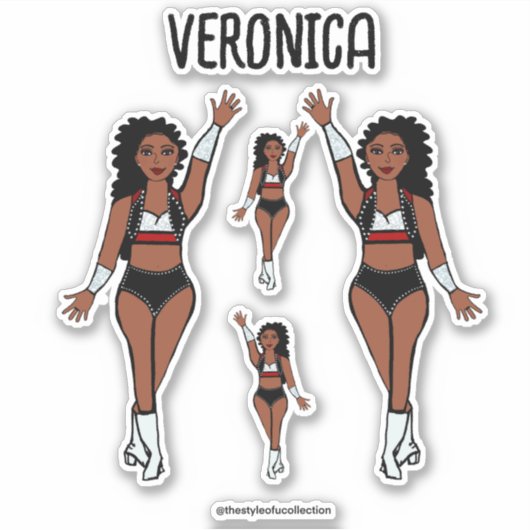 Ajouter un nom Stickers Dancer Rouge / Noir / Blan (Devant)