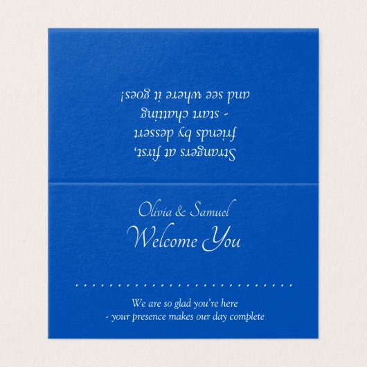 Ajouter un nom - Table Place Card - avec messages (Outside Unfolded)