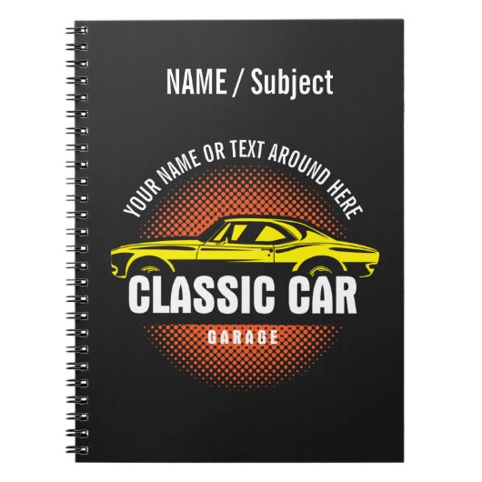 Ajouter un nom Texte Jaune Carnet de voiture class (Devant)