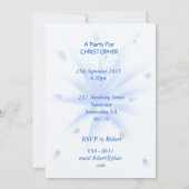 Ajouter un nom, une invitation de fête, en bleu po (Dos)