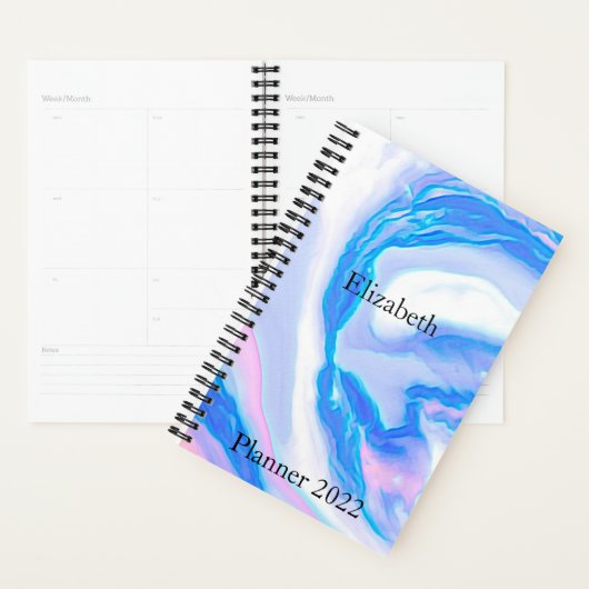 Ajouter un planificateur en marbre bleu, blanc et (Devant avec enveloppe)